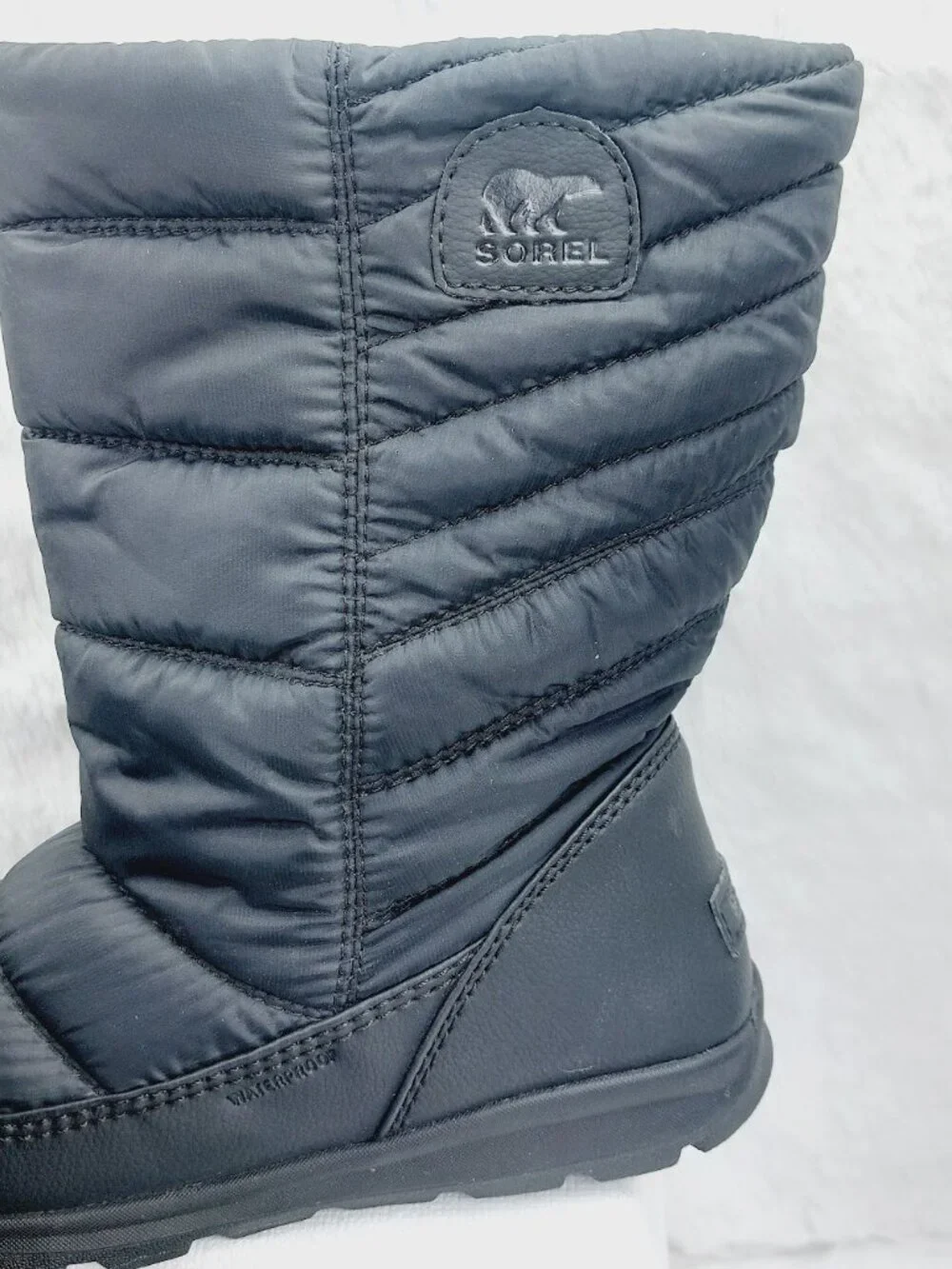 Sorel Women's Black Whitney Puffy Mid Quilted Waterproof Winter Boots Size 8.5
